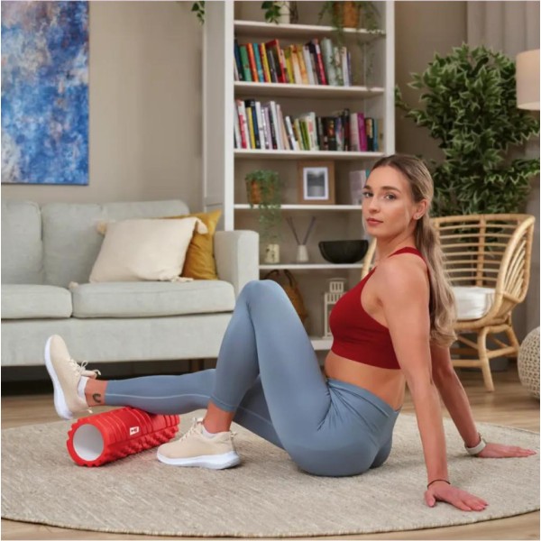 Роллер масажер (валик, ролик) Hop-Sport EVA 45см червоний