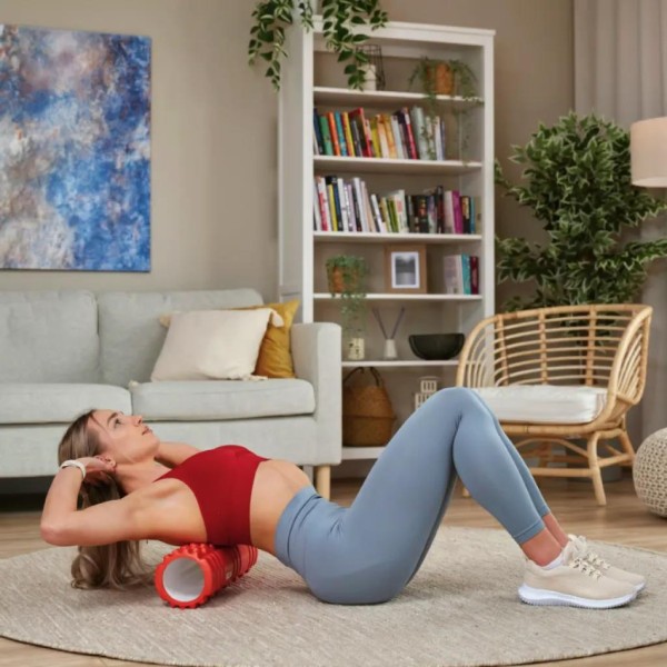 Роллер масажер (валик, ролик) Hop-Sport EVA 45см червоний