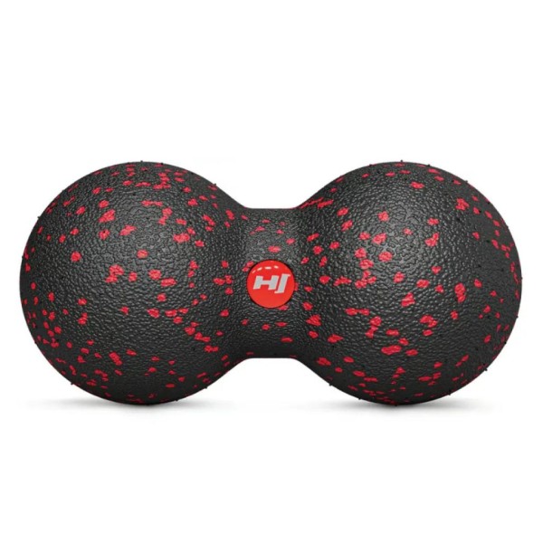 Масажний м'яч подвійний EPP 80 мм Hop-Sport HS-D008MB чорно-червоний