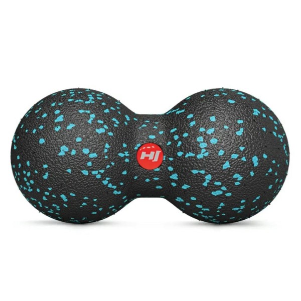 Масажний м'яч подвійний EPP 80 мм Hop-Sport HS-D008MB чорно-блакитний