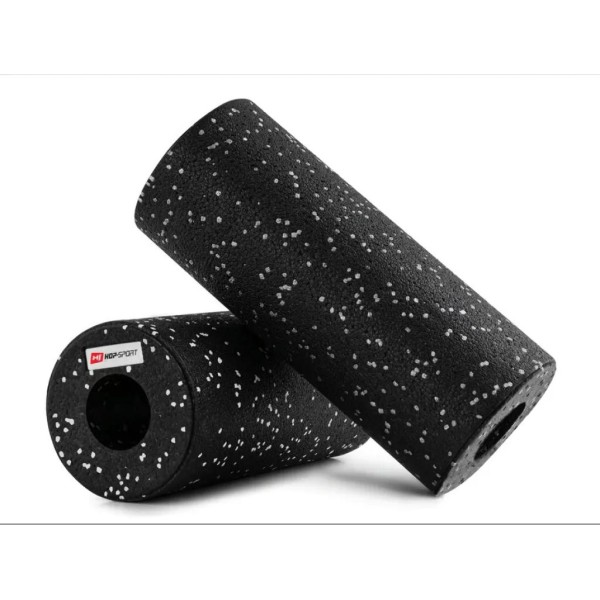 Роллер масажер (валик, ролик) гладкий Hop-Sport EPP 33см HS-P033YG чорно-білий