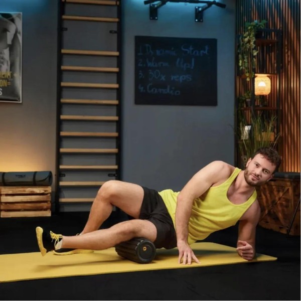 Роллер масажер ребристий Trex Sport TX-030EPR EPP 30см чорний