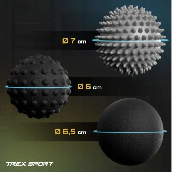 Набір масажних м'ячів Trex Sport TX-003MSA 3в1 для йоги та фітнесу EPP