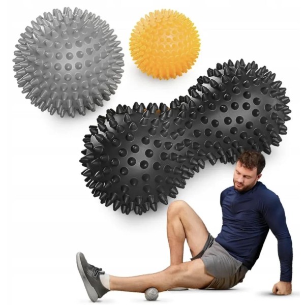 Набір масажних м'ячів Trex Sport TX-003MSB 3в1 для йоги та фітнесу PVC