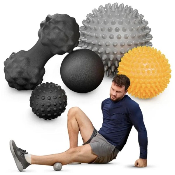 Набір масажних м'ячів Trex Sport TX-005MSC 5в1 для йоги та фітнесу EPP