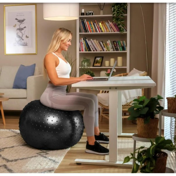 Фітбол масажний Hop-Sport 65см чорний + насос