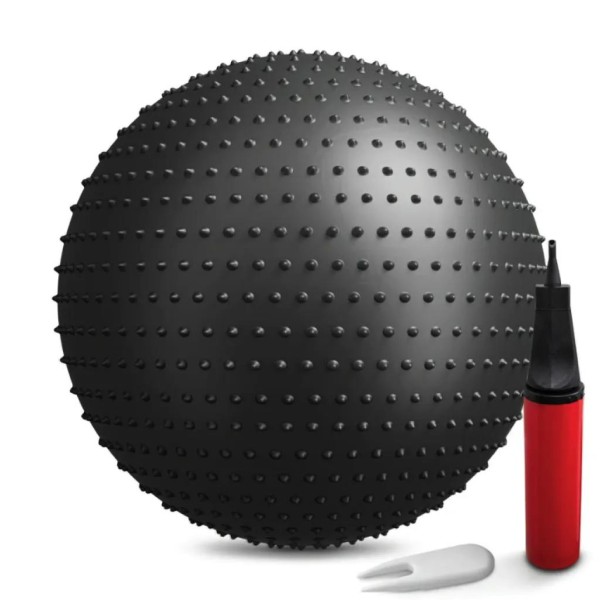 Фітбол масажний Hop-Sport 65см чорний + насос