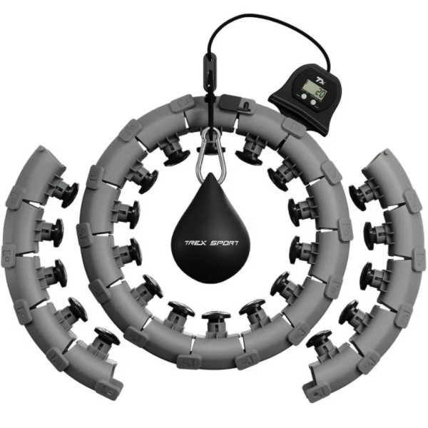 Хулахуп Trex Sport TX-020CHH масажний з обважнювачем та лічильником сірий