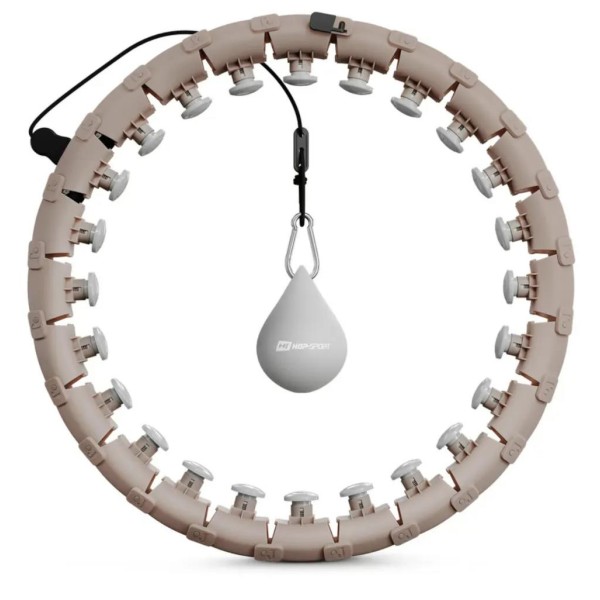 Хулахуп Hop-Sport HS-106HH масажний з обважнювачем бежевий