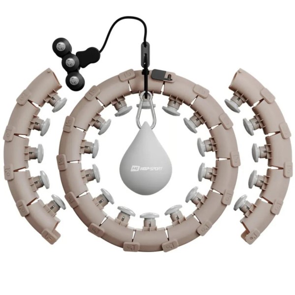 Хулахуп Hop-Sport HS-106HH масажний з обважнювачем бежевий