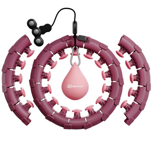 Хулахуп Hop-Sport HS-106HH масажний з обважнювачем рожевий