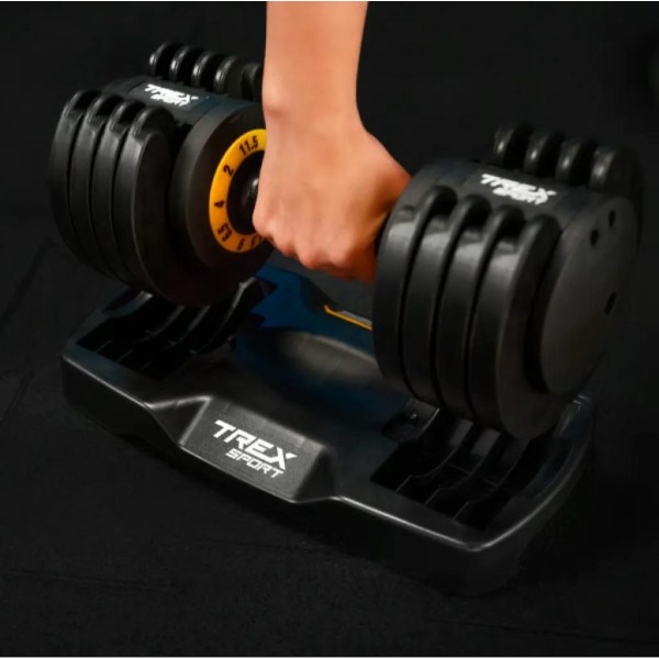 Гантель розбірна регульована Trex Sport 2-11,5кг чорний