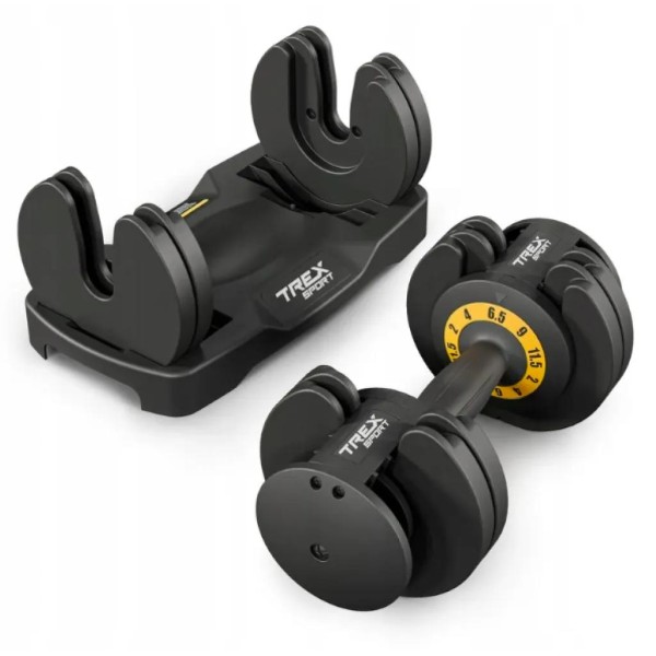 Гантель розбірна регульована Trex Sport 2-11,5кг чорний