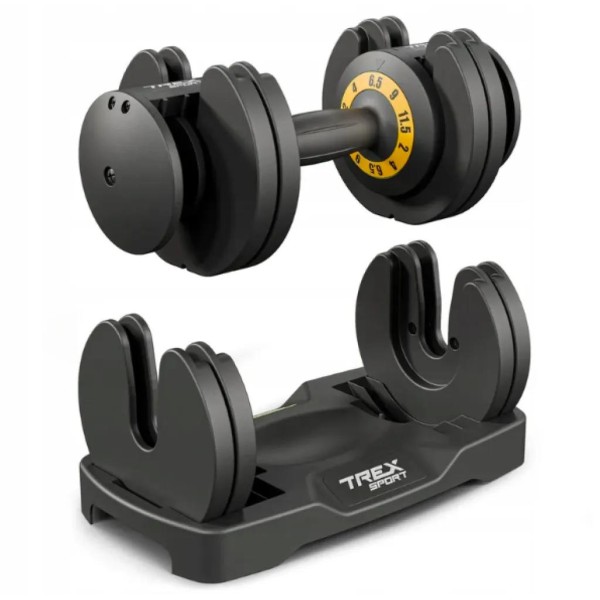 Гантель розбірна регульована Trex Sport 2-11,5кг чорний