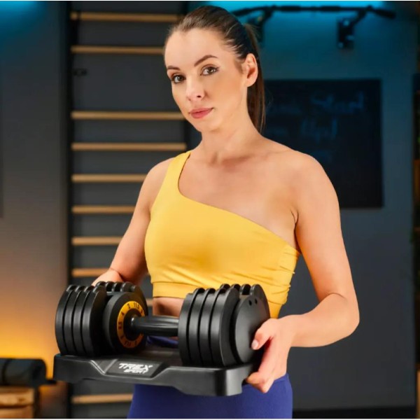 Гантель розбірна регульована Trex Sport 2-11,5кг чорний