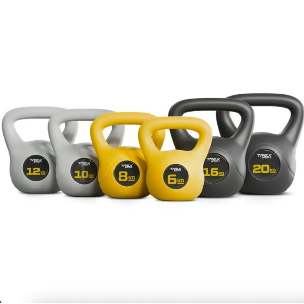 Гиря вінілова 8кг Trex Sport TX-008CKB жовта