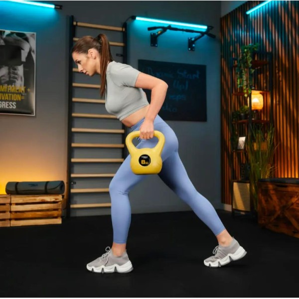 Гиря вінілова 8кг Trex Sport TX-008CKB жовта