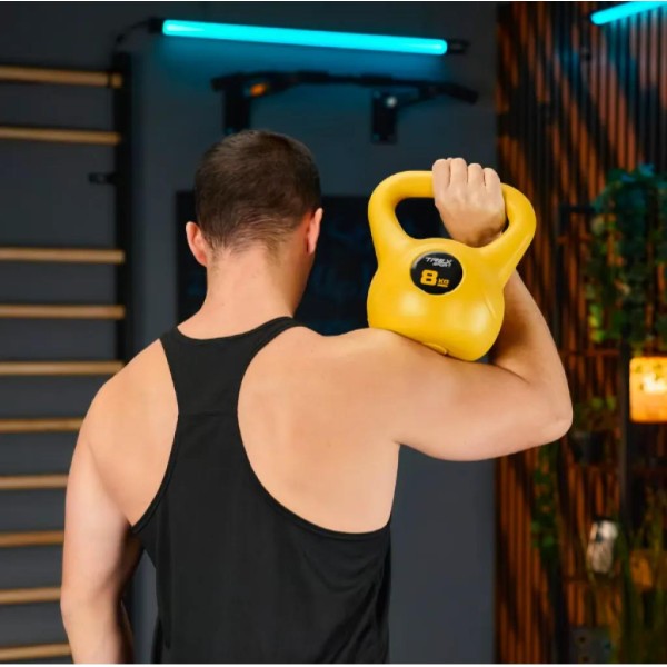 Гиря вінілова 8кг Trex Sport TX-008CKB жовта