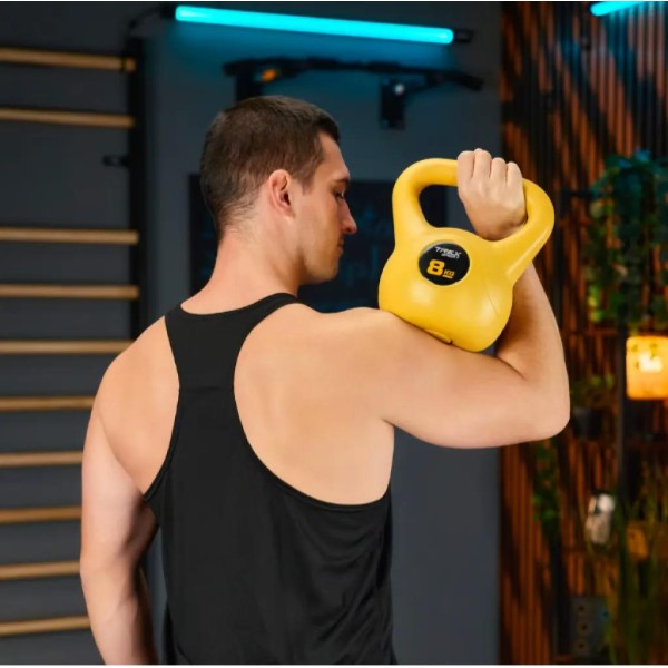 Гиря вінілова 8кг Trex Sport TX-008CKB жовта