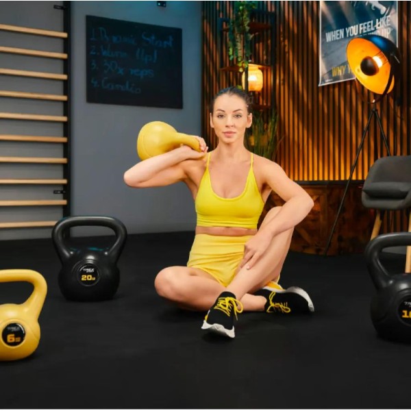 Гиря вінілова 8кг Trex Sport TX-008CKB жовта