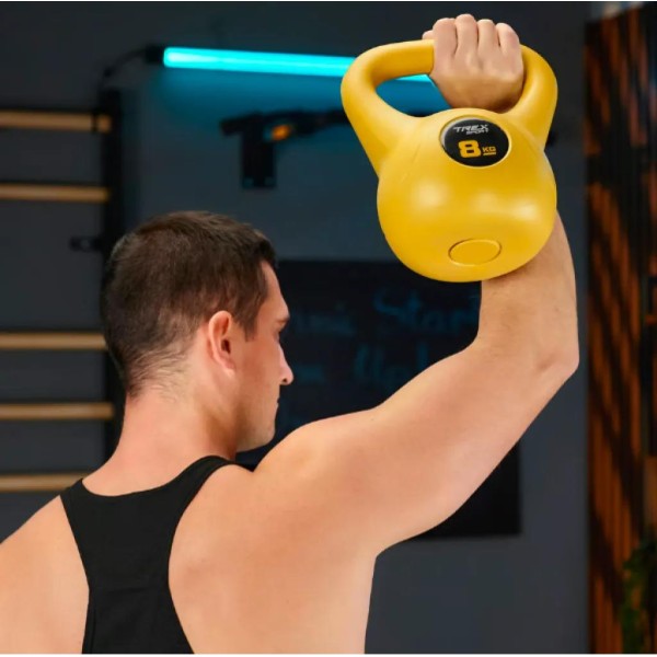 Гиря вінілова 8кг Trex Sport TX-008CKB жовта