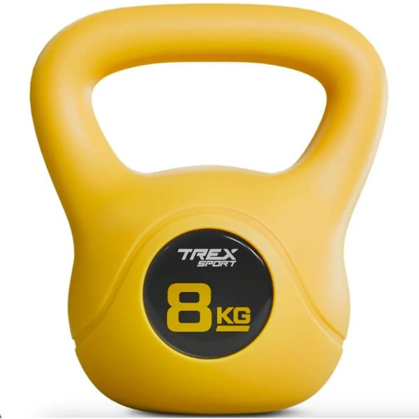 Гиря вінілова 8кг Trex Sport TX-008CKB жовта