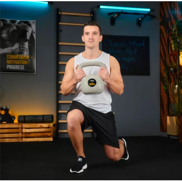 Гиря вінілова 10кг Trex Sport TX-010CKB сірий