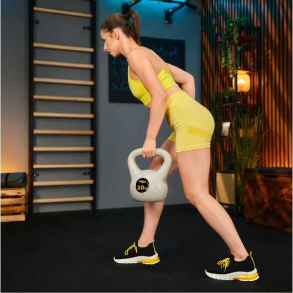 Гиря вінілова 10кг Trex Sport TX-010CKB сірий