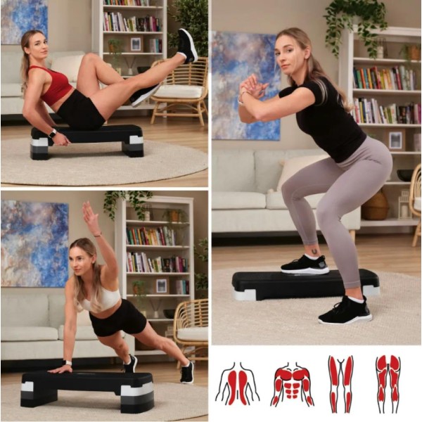 Степ платформа Hop-Sport HS-PP033AS чорно-біла