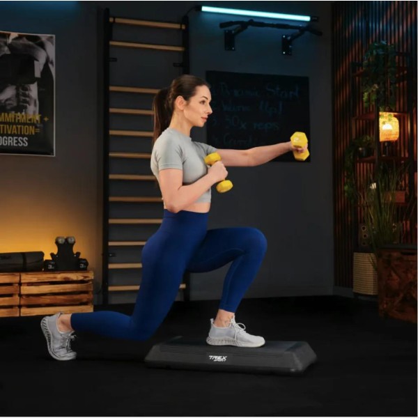 Степ платформа Trex Sport TX-038PAS до аеробіки 3-рівнева чорна