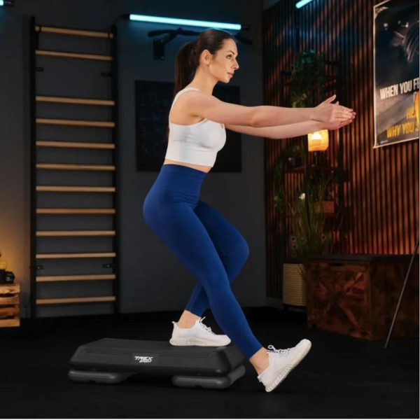 Степ платформа Trex Sport TX-038PAS до аеробіки 3-рівнева чорна