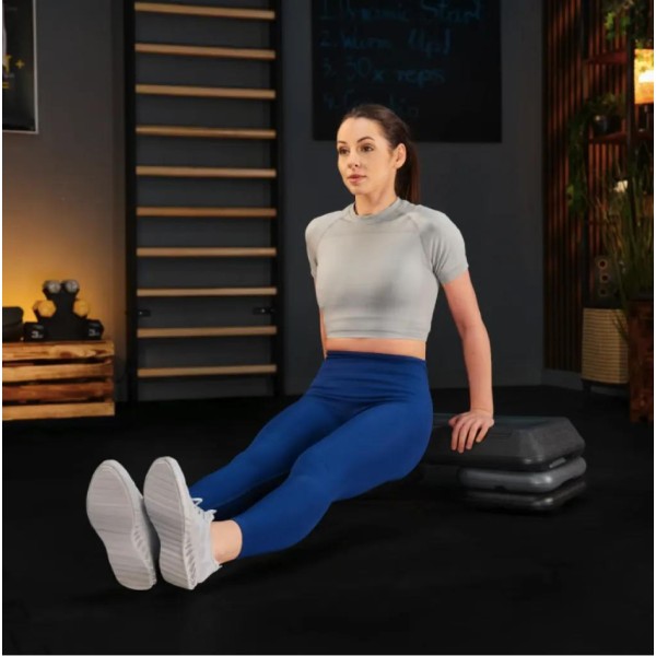 Степ платформа Trex Sport TX-038PAS до аеробіки 3-рівнева чорна