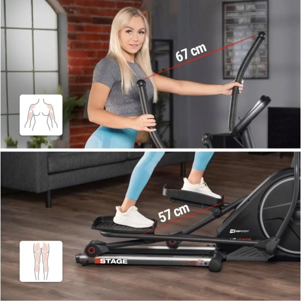 Орбітрек Hop-Sport HS-160CF Stage електромагнітний сірий