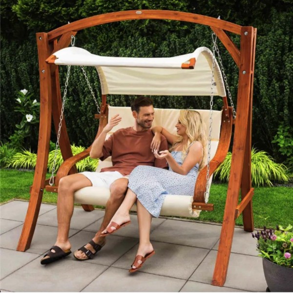 Садова гойдалка Di Volio Pergia двомісна бежевий