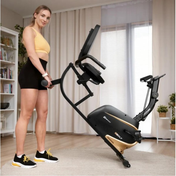 Горизонтальний велотренажер Hop-Sport HS-045L Volt магнітний золотистий