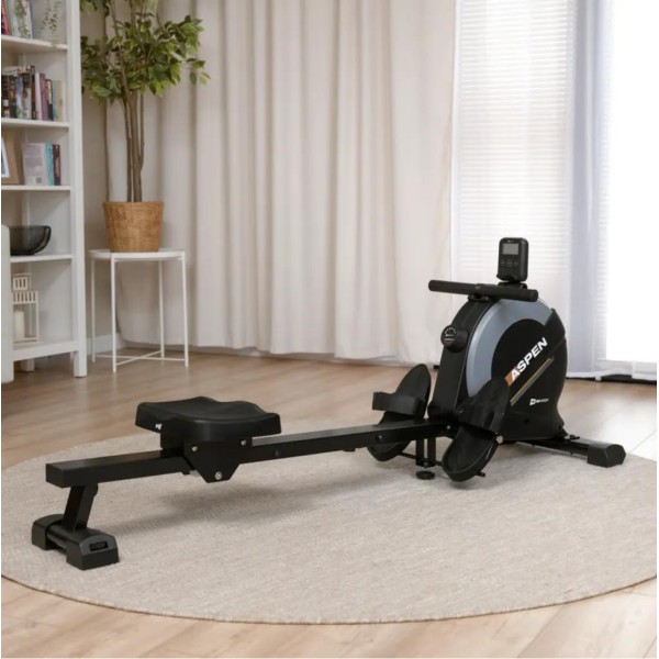 Гребний тренажер Hop-Sport HS-080R Aspen магнітний чорно-золотистий