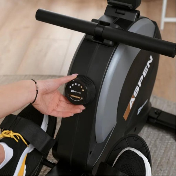 Гребний тренажер Hop-Sport HS-080R Aspen магнітний чорно-золотистий
