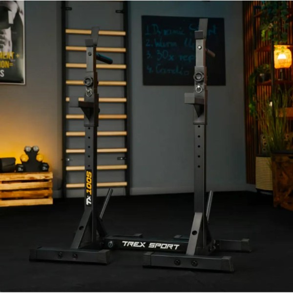 Стійки під штангу Trex Sport TX-100S регульовані з ручками для віджимань