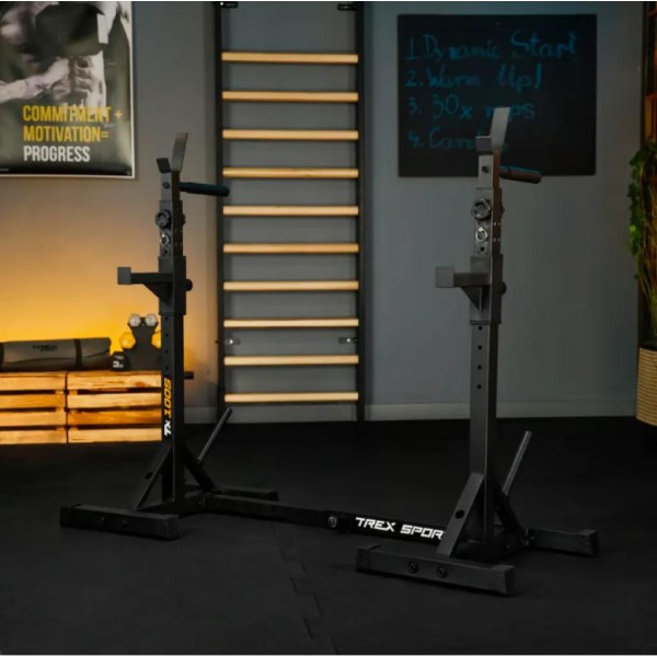 Стійки під штангу Trex Sport TX-100S регульовані з ручками для віджимань