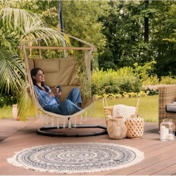 Бразильське крісло - гамак Outtec Boho Sois XXL бежевий