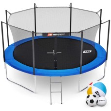Батут Hop-Sport 12ft (366см) синій із внутрішньою сіткою
