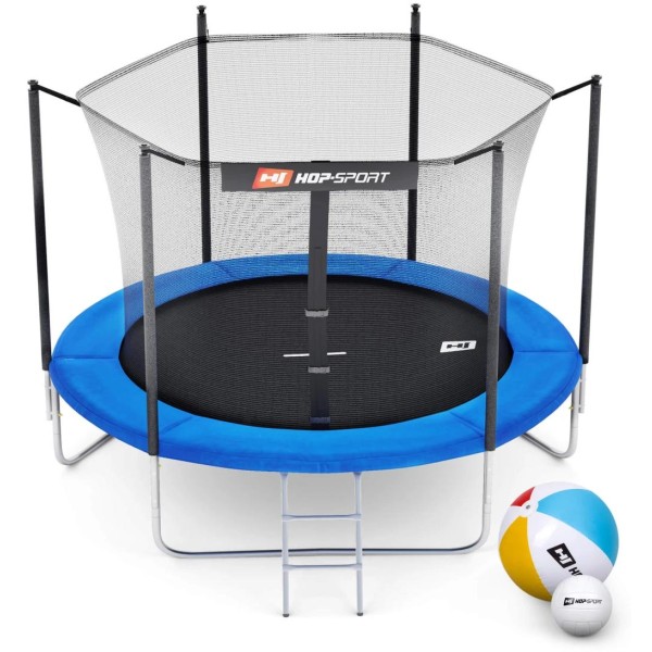 Батут Hop-Sport 8ft (244cm) синій з внутрішньою сіткою
