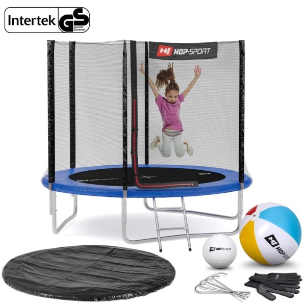 Батут Hop-Sport 8ft (244cm) синій з зовнішньою сіткою
