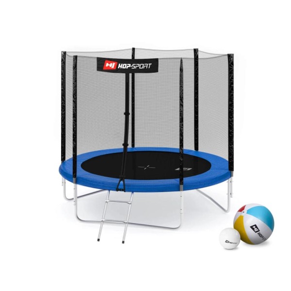 Батут Hop-Sport 8ft (244cm) синій з зовнішньою сіткою