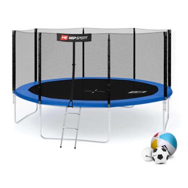 Батут Hop-Sport 14ft (427см) синій із зовнішньою сіткою