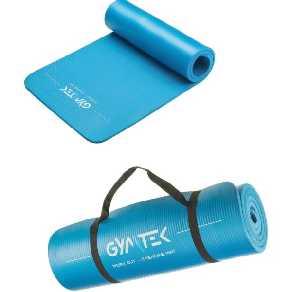 Килимок (мат) для фітнесу та йоги Gymtek NBR 1,5 см голубий