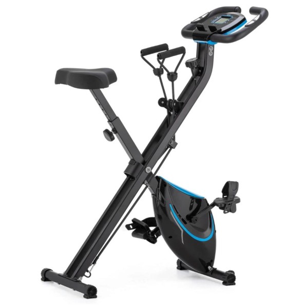 Велотренажер Gymtek FX600 магнітний складний з еспандерами синій