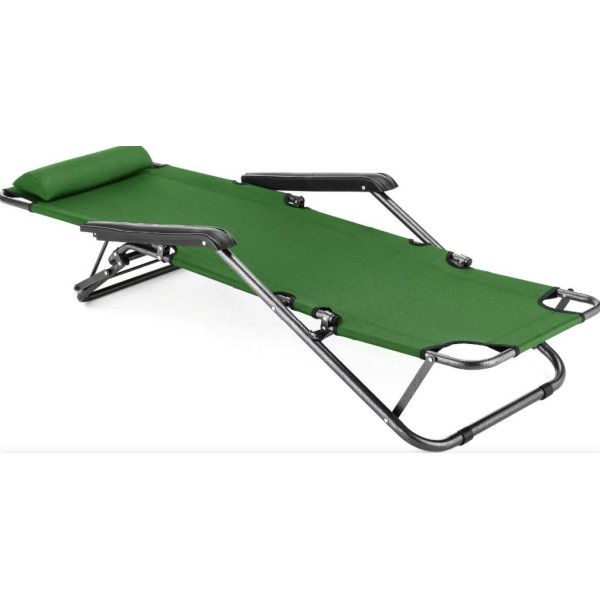 Шезлонг лежак Outtec розкладний зелений