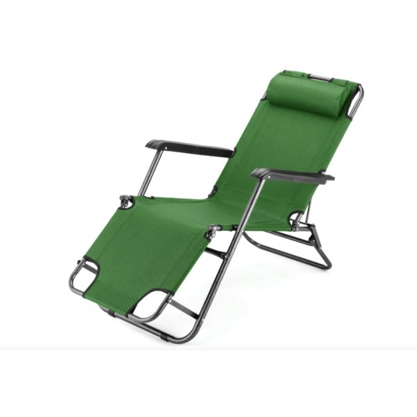 Шезлонг лежак Outtec розкладний зелений