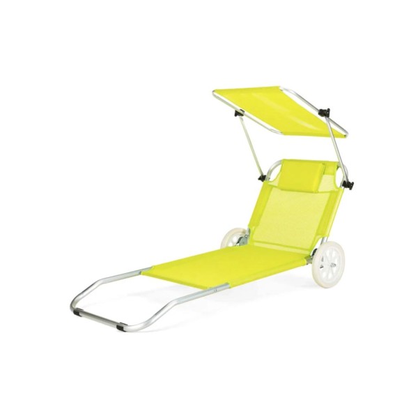 Шезлонг лежак Outtec Sun з дашком жовтий